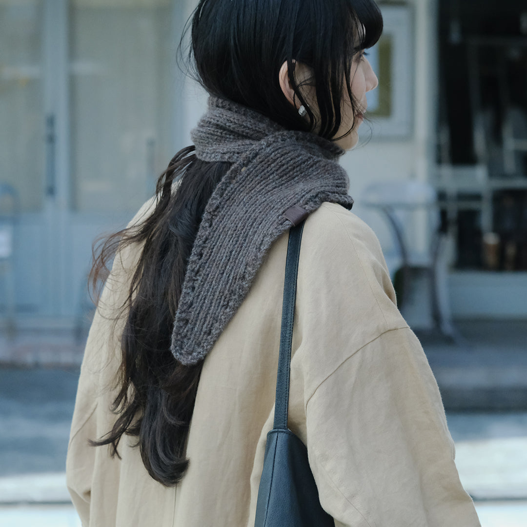 【受注商品】手編みカシミヤのミニスカーフ