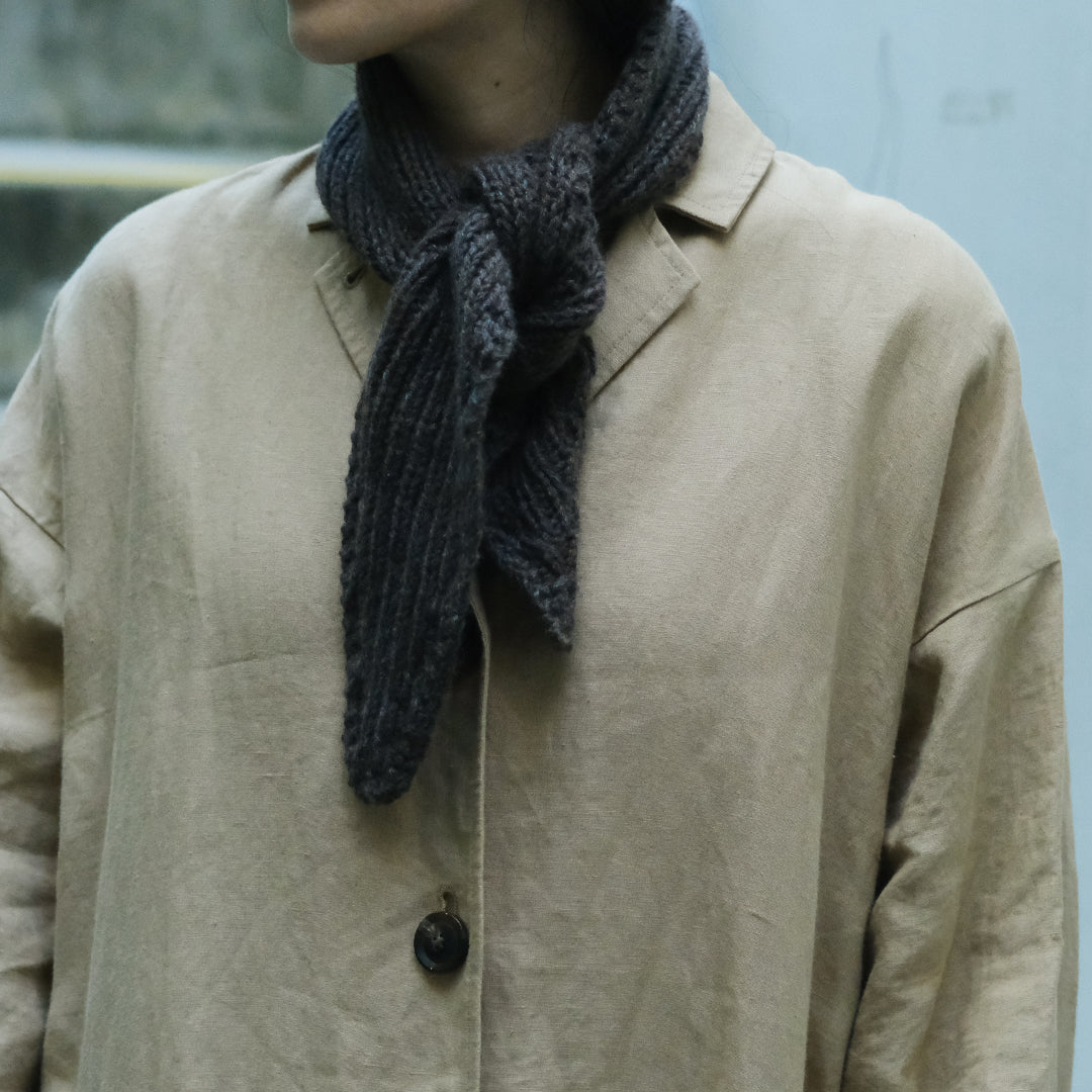 【受注商品】手編みカシミヤのミニスカーフ