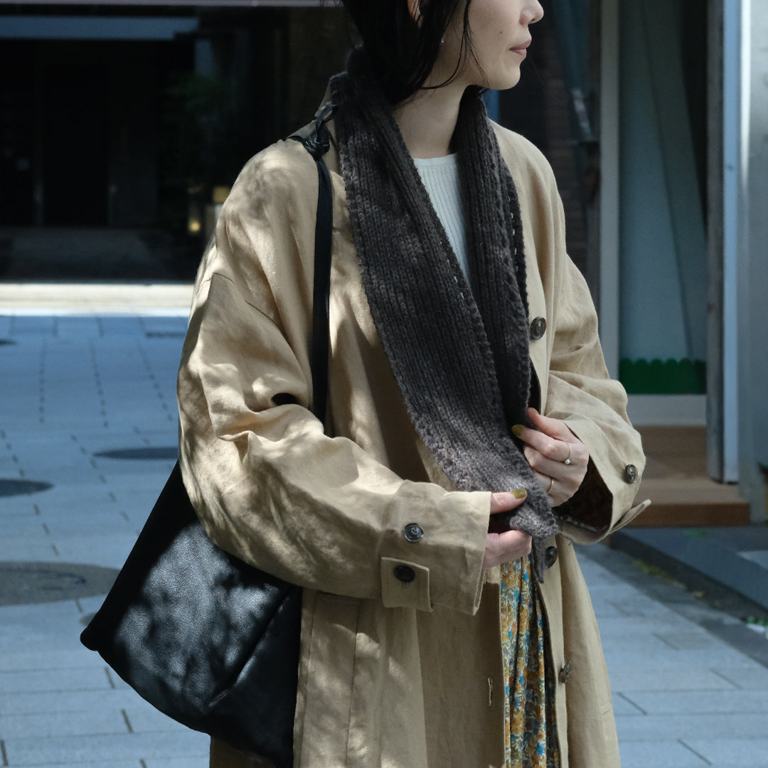 【受注商品】手編みカシミヤのミニスカーフ
