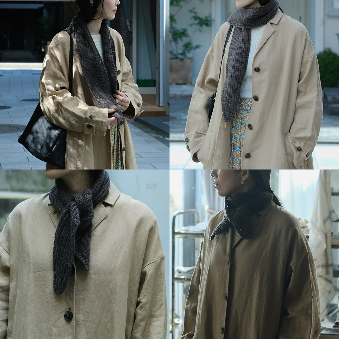 【受注商品】手編みカシミヤのミニスカーフ