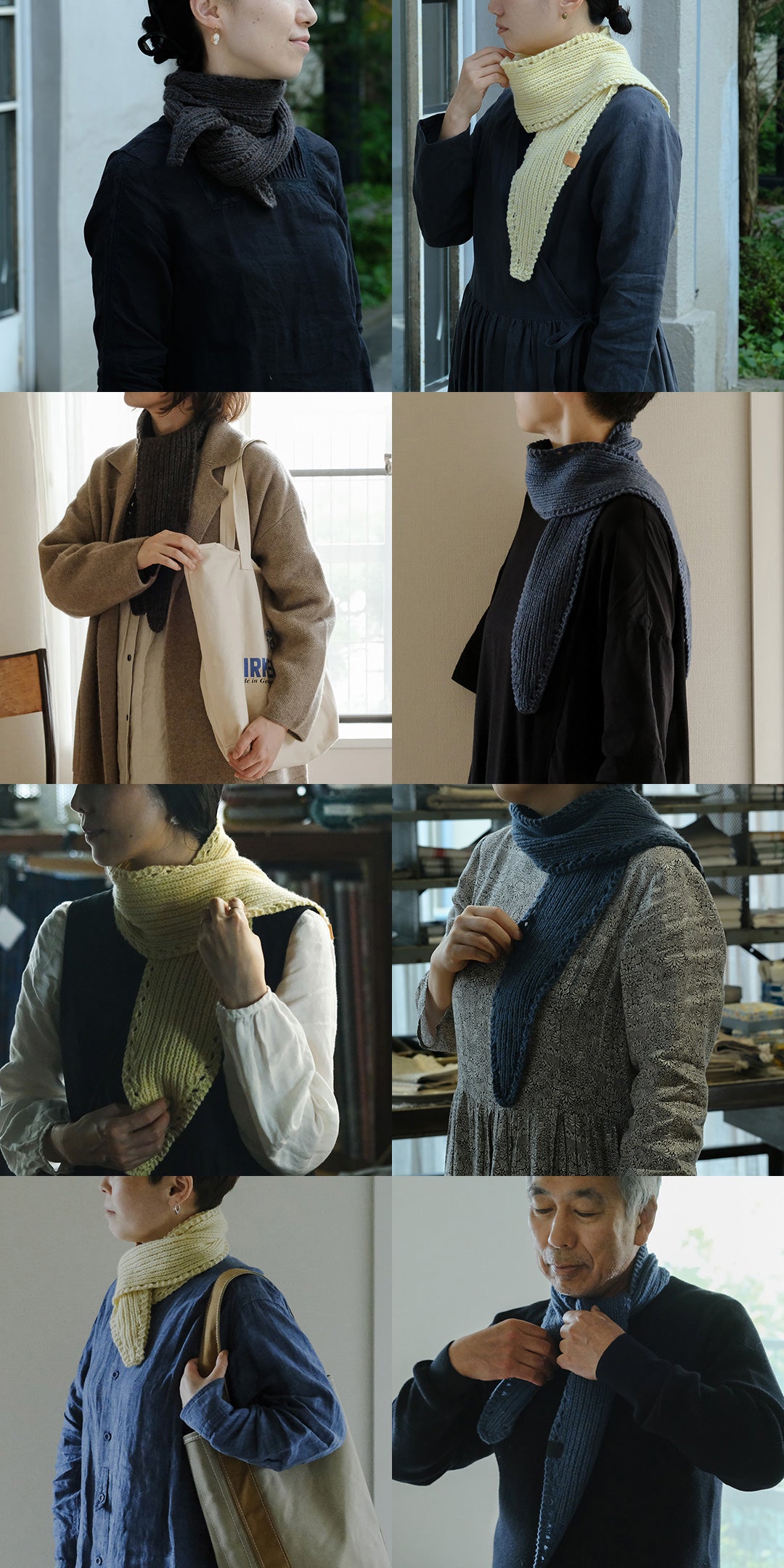 【受注商品】手編みカシミヤのミニスカーフ