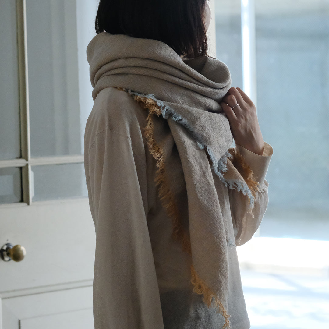 23日迄の価格です　SALUE サルエ リネンウールショール　ジャカード　現行品 SALUÉ］ウールリネンショール／ウールリネン ジャカード – Envelope