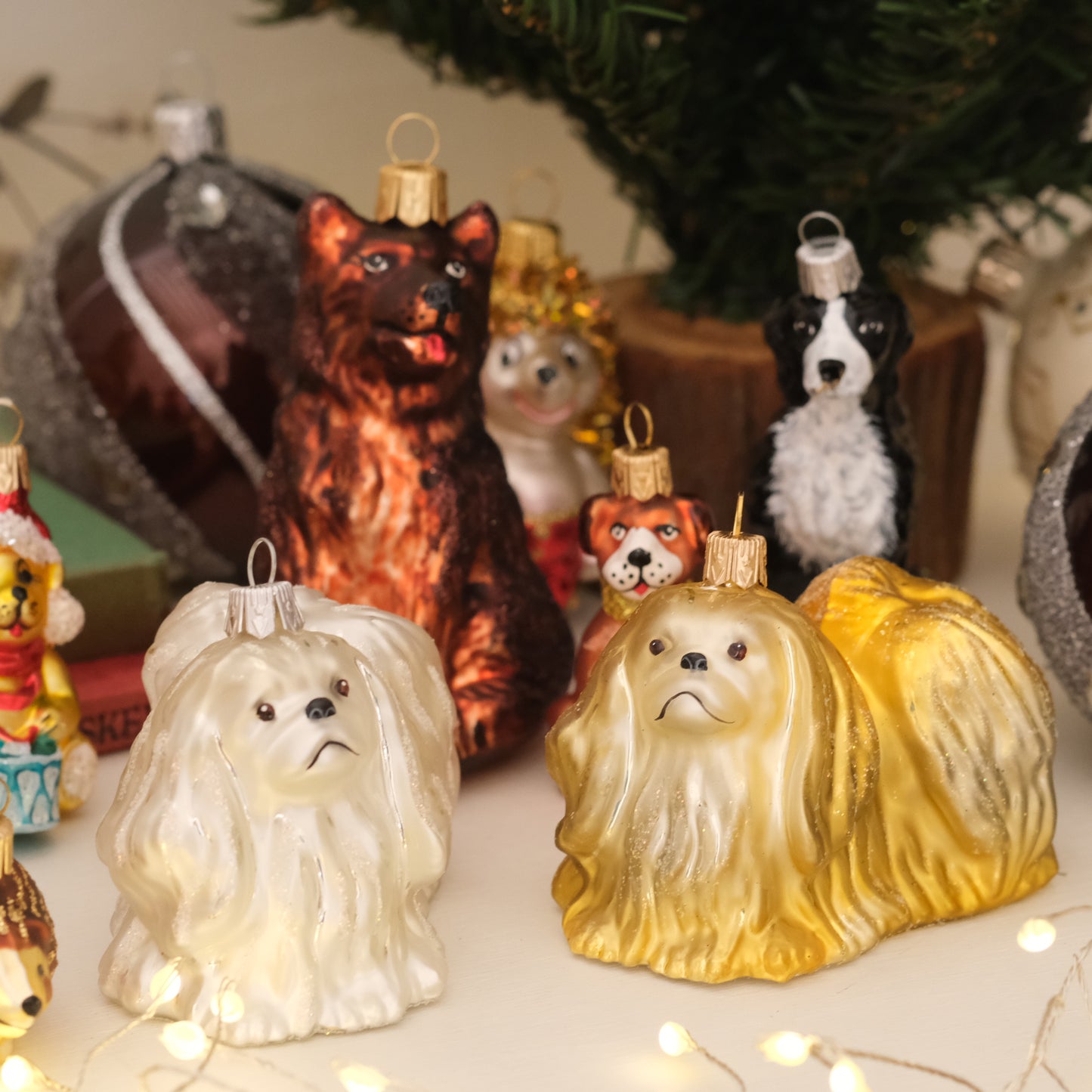 【在庫限り】VITBIS ガラスオーナメント マルチーズ シルバー