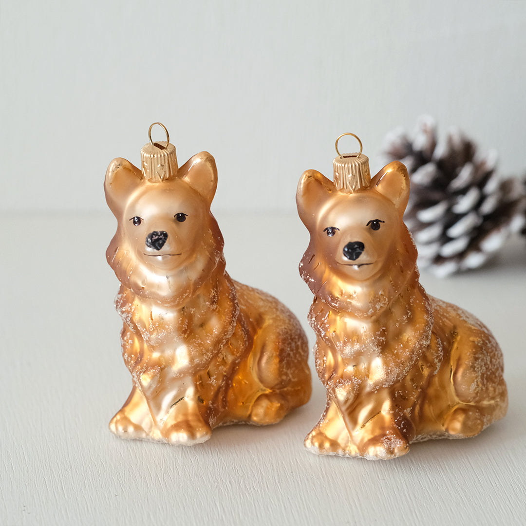 【在庫限り】VITBIS ガラスオーナメント コーギー ゴールド