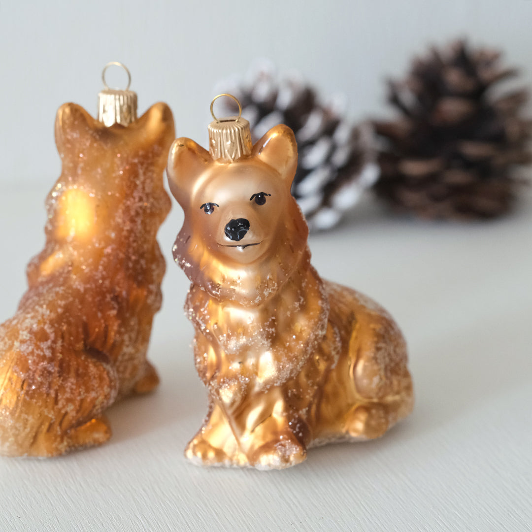 【在庫限り】VITBIS ガラスオーナメント コーギー ゴールド