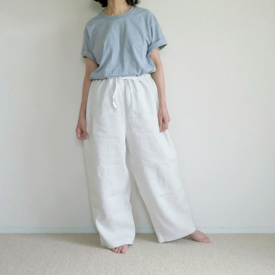 TLB HOME リネンスリープパンツ オイスターモザイク