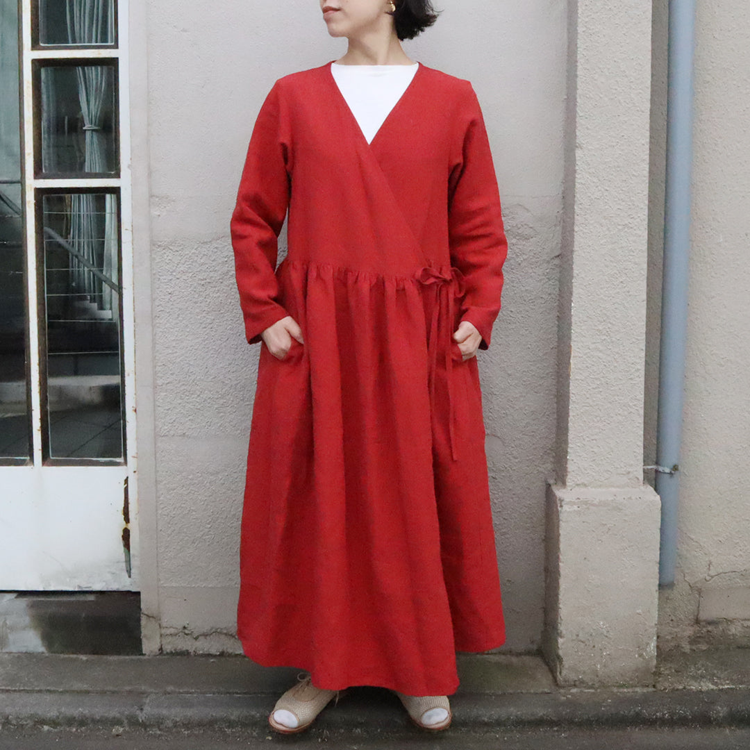 作品例:オリジナルパターン「カシュクールワンピース」レッド