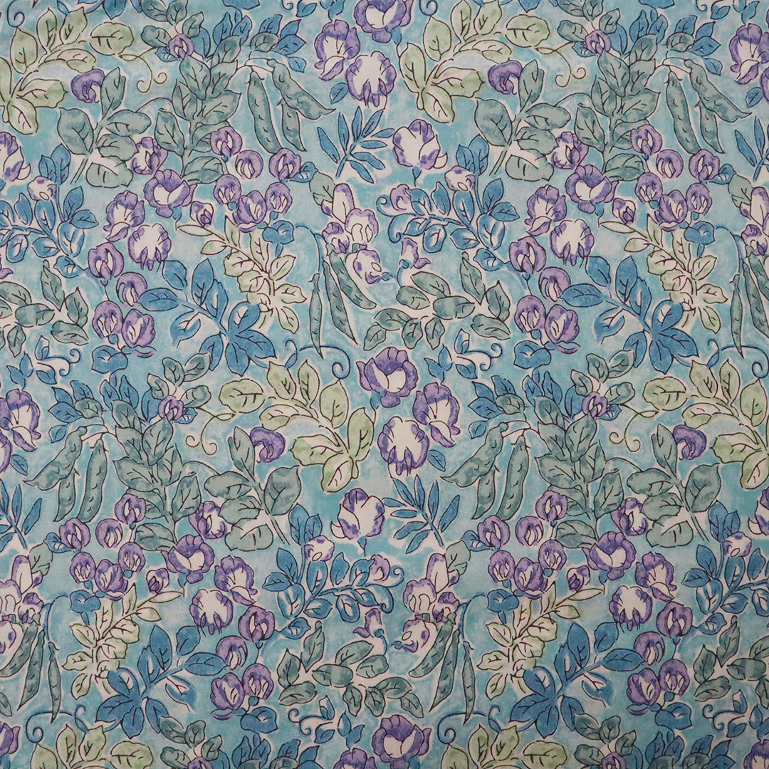 LIBERTY FABRICS 「スイートピー・リーフ」ブルー