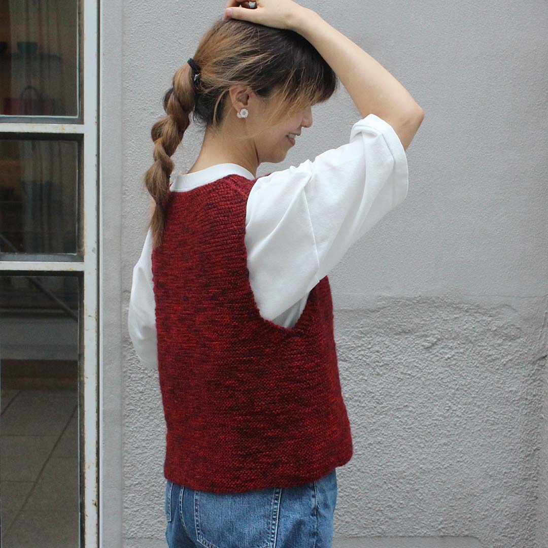 ガーター編みのジレ キット