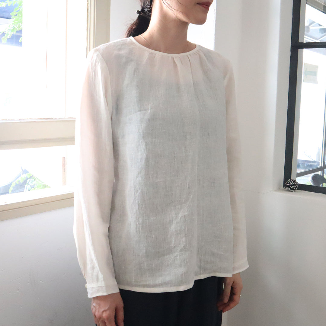 【生地セット】シンプルなブラウス フィンセ ホワイト(パターン別売)