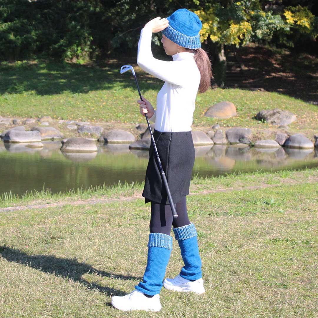 【受注製品】Golf Friends 引き上げ編みのリブをつけたハット(完成品)