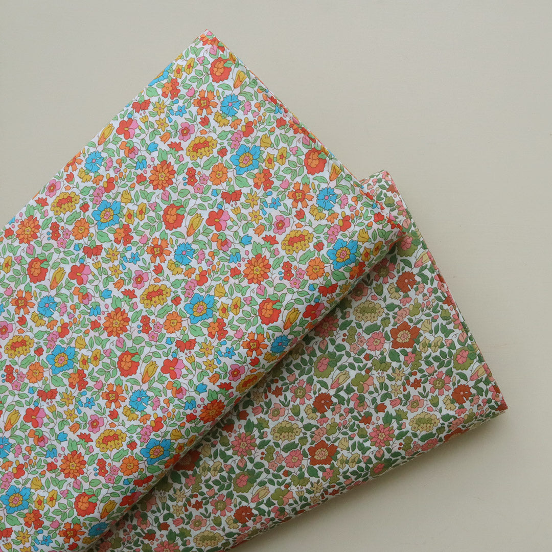 LIBERTY FABRICS「テリーサ」ブルー×オレンジ