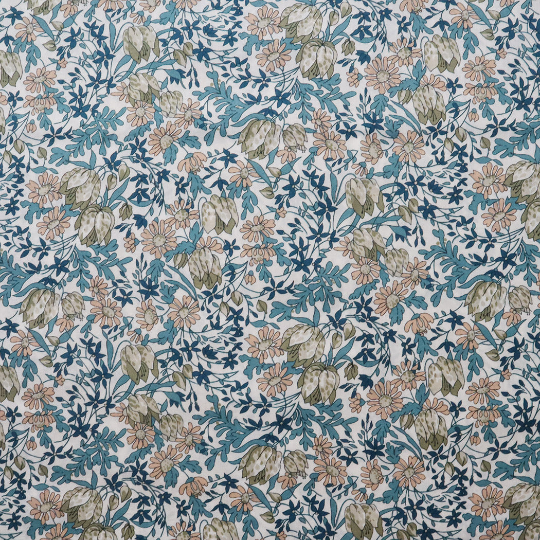 LIBERTY FABRICS「フランチェスカ・チューリップ」ブルーグリーン