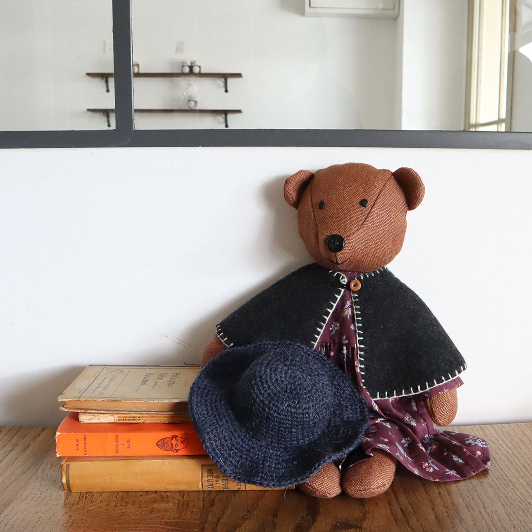 【完成品】クゥクゥの着せ替えコーディネート ウールのつば広帽子