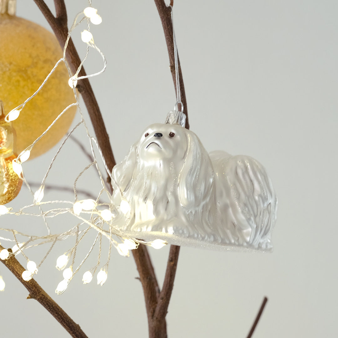 【在庫限り】VITBIS ガラスオーナメント マルチーズ シルバー