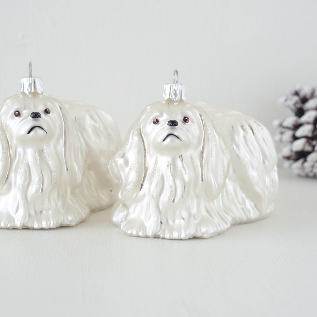 【在庫限り】VITBIS ガラスオーナメント マルチーズ シルバー