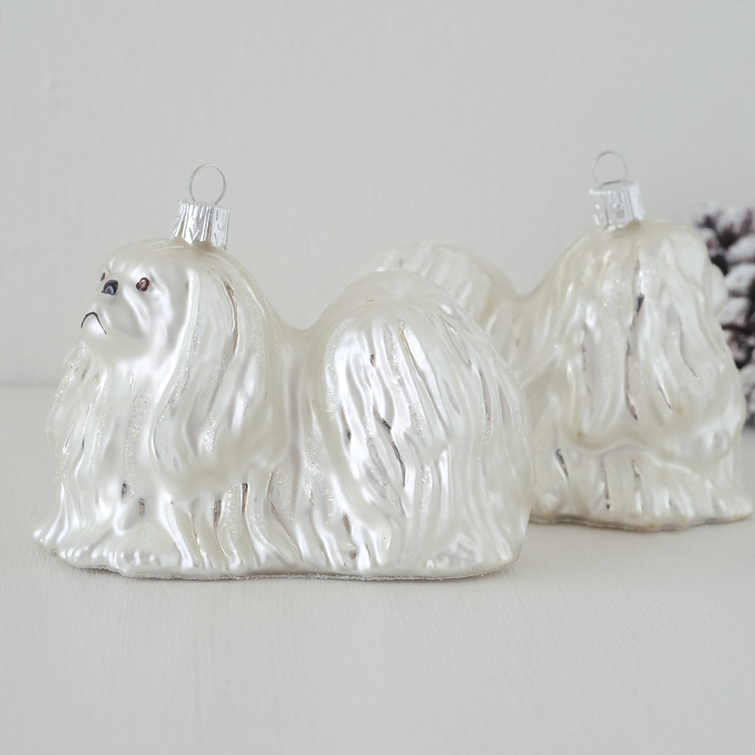 【在庫限り】VITBIS ガラスオーナメント マルチーズ シルバー