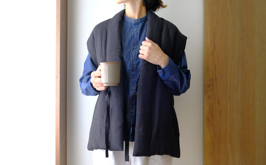 わた入れリネンのベスト