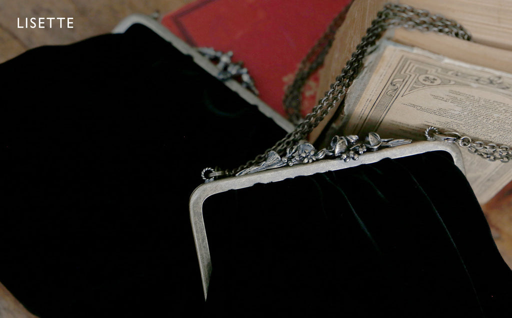 がま口の2wayバッグ《ポシェ・ベロア》