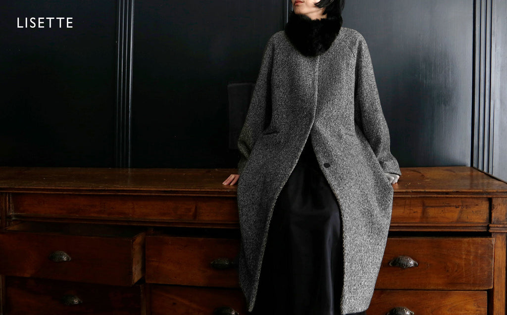 取り外しファー付き ブークレのコート