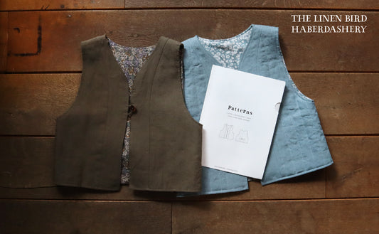 リネンバードオリジナルパターン「キルトベスト」