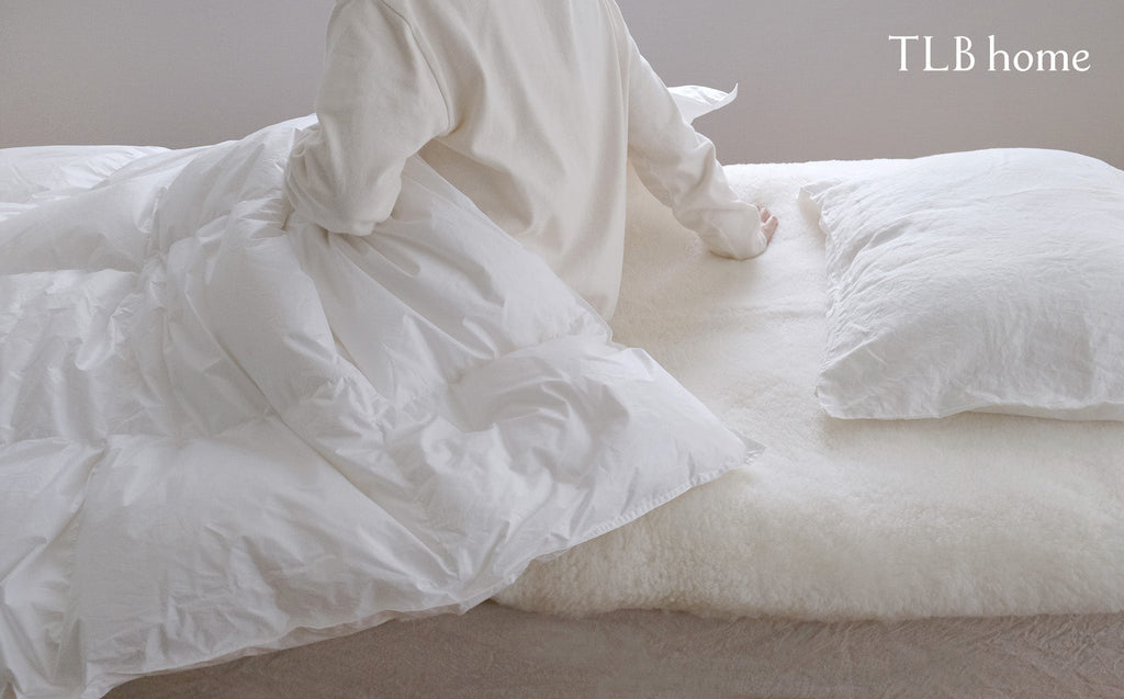 ISHITAYA 羽毛、キャメル、真綿の寝具