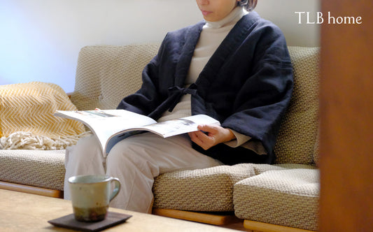 わた入れリネンの半纏をつくりました