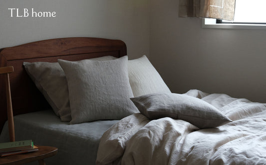 ヘリンボーンリネンクッション新登場