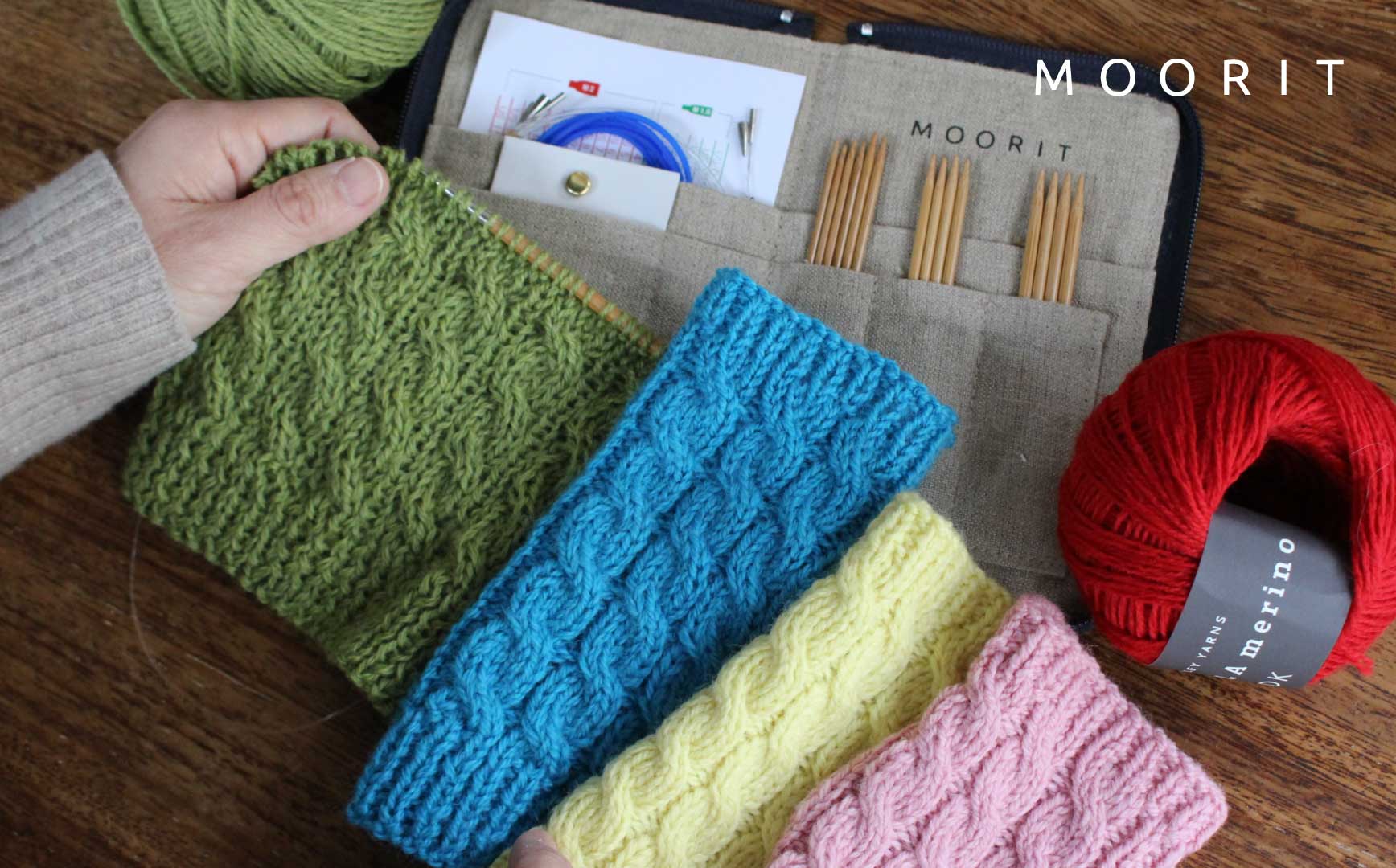 交差編みのウォーマー キット