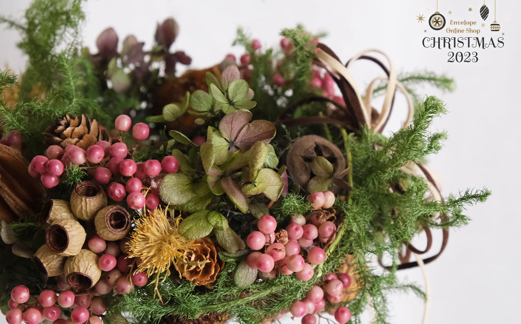 花 植物の手仕事 つぐみのクリスマスリース