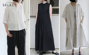 夏の着こなしを楽しむSALUÉ の服