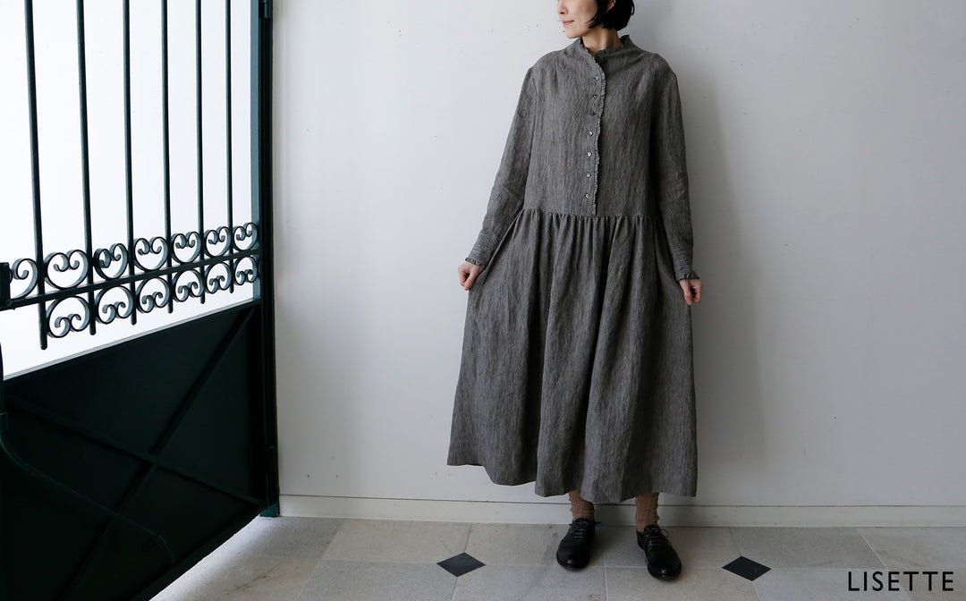 一枚で品よくまとまる、アイリッシュリネンのワンピース
