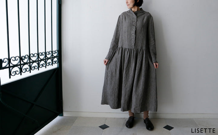 一枚で品よくまとまる、アイリッシュリネンのワンピース