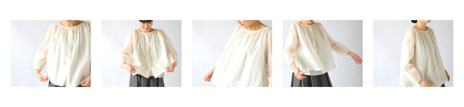 LISETTE-羽のようなコットンシルクボイルのブラウス