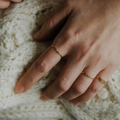 【受注商品】［cobaco］Birthstone Ring_milgrain