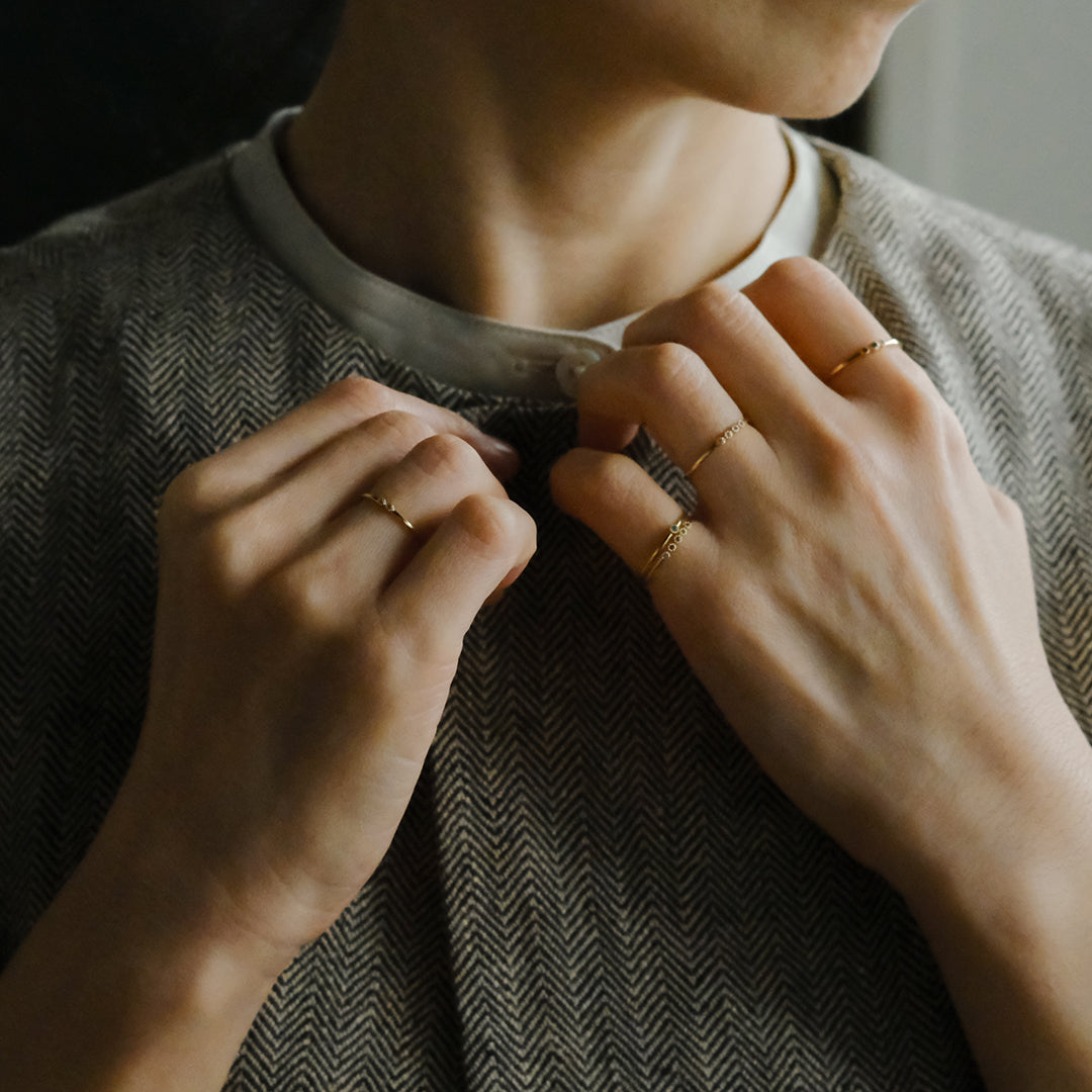 【受注商品】［cobaco］Birthstone Ring_milgrain