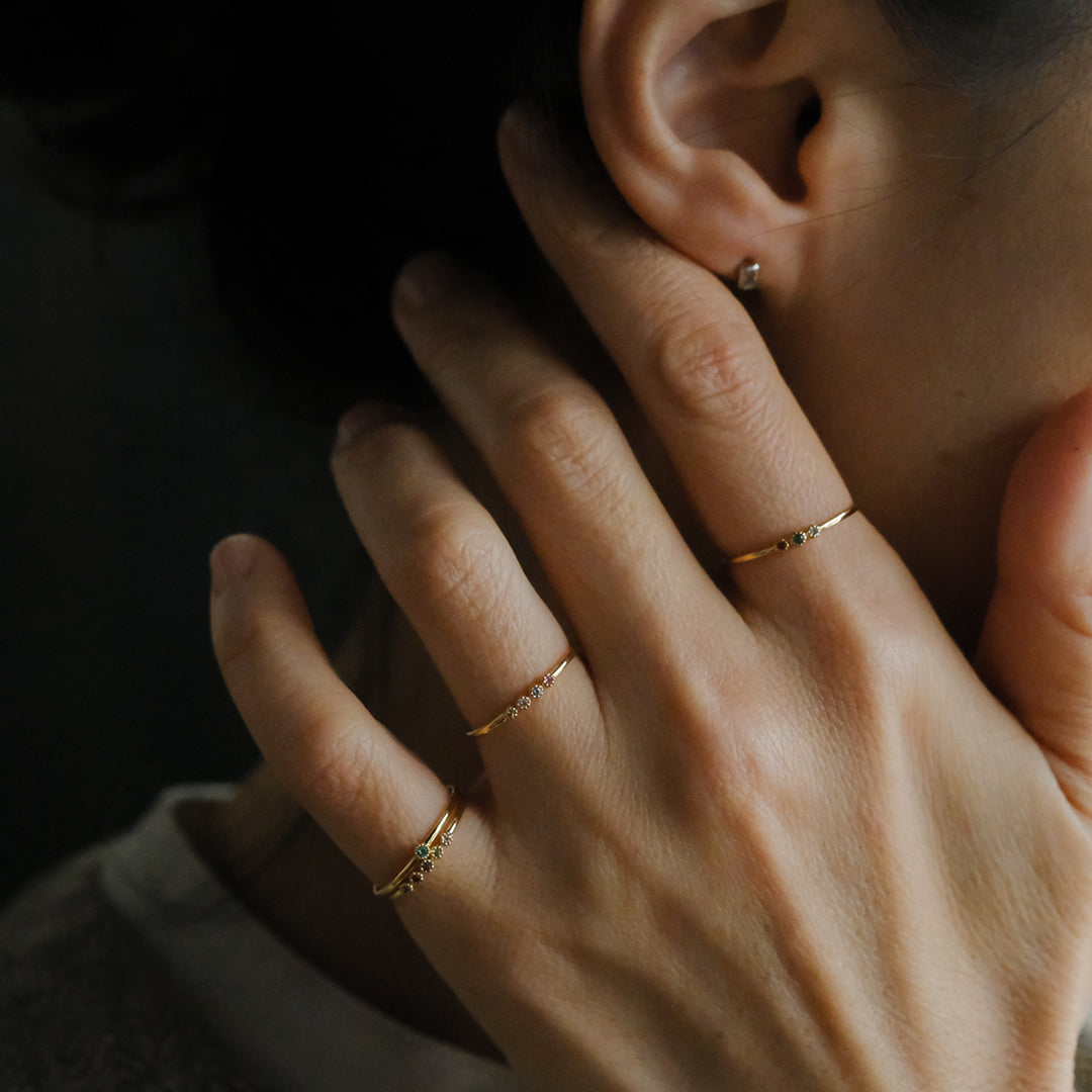 【受注商品】［cobaco］Birthstone Ring_milgrain