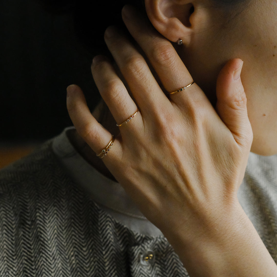 【受注商品】［cobaco］Birthstone Ring_milgrain