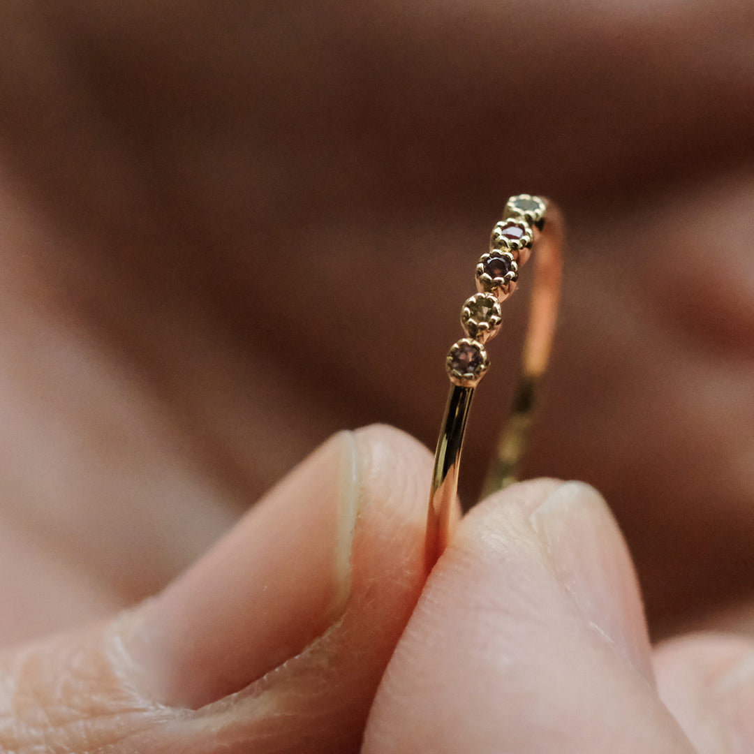 【受注商品】［cobaco］Birthstone Ring_milgrain