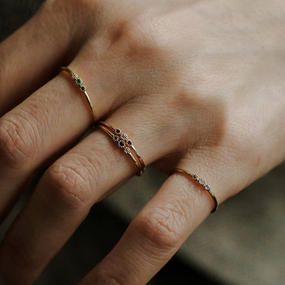 【受注商品】［cobaco］Birthstone Ring_milgrain