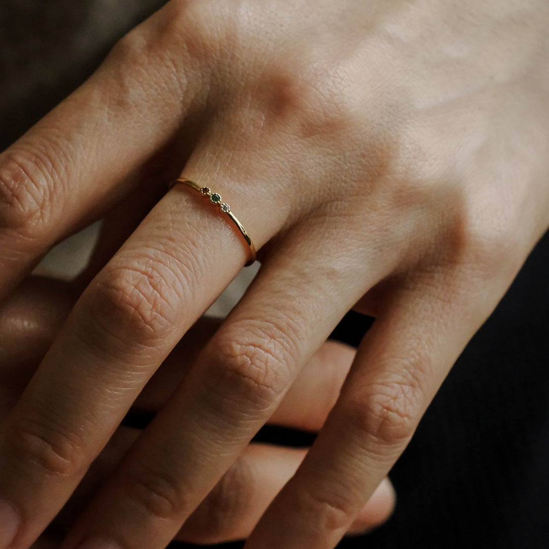 【受注商品】［cobaco］Birthstone Ring_milgrain