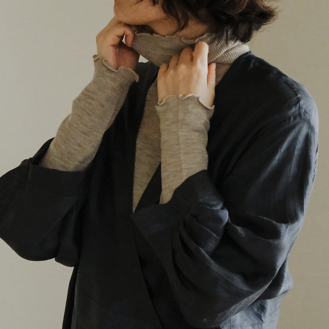 [me.wear]merino washable wool タートルネック