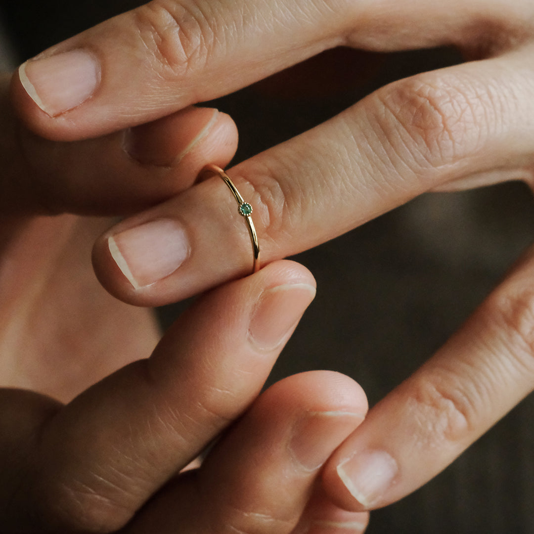 【受注商品】［cobaco］Birthstone Ring_milgrain