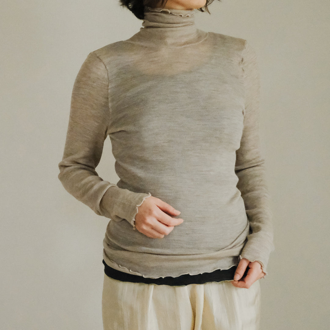 [me.wear]merino washable wool タートルネック