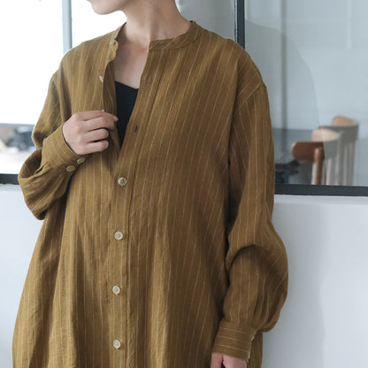 SALUÉ／バックピンタックドレス／ミッドウェイトリネン