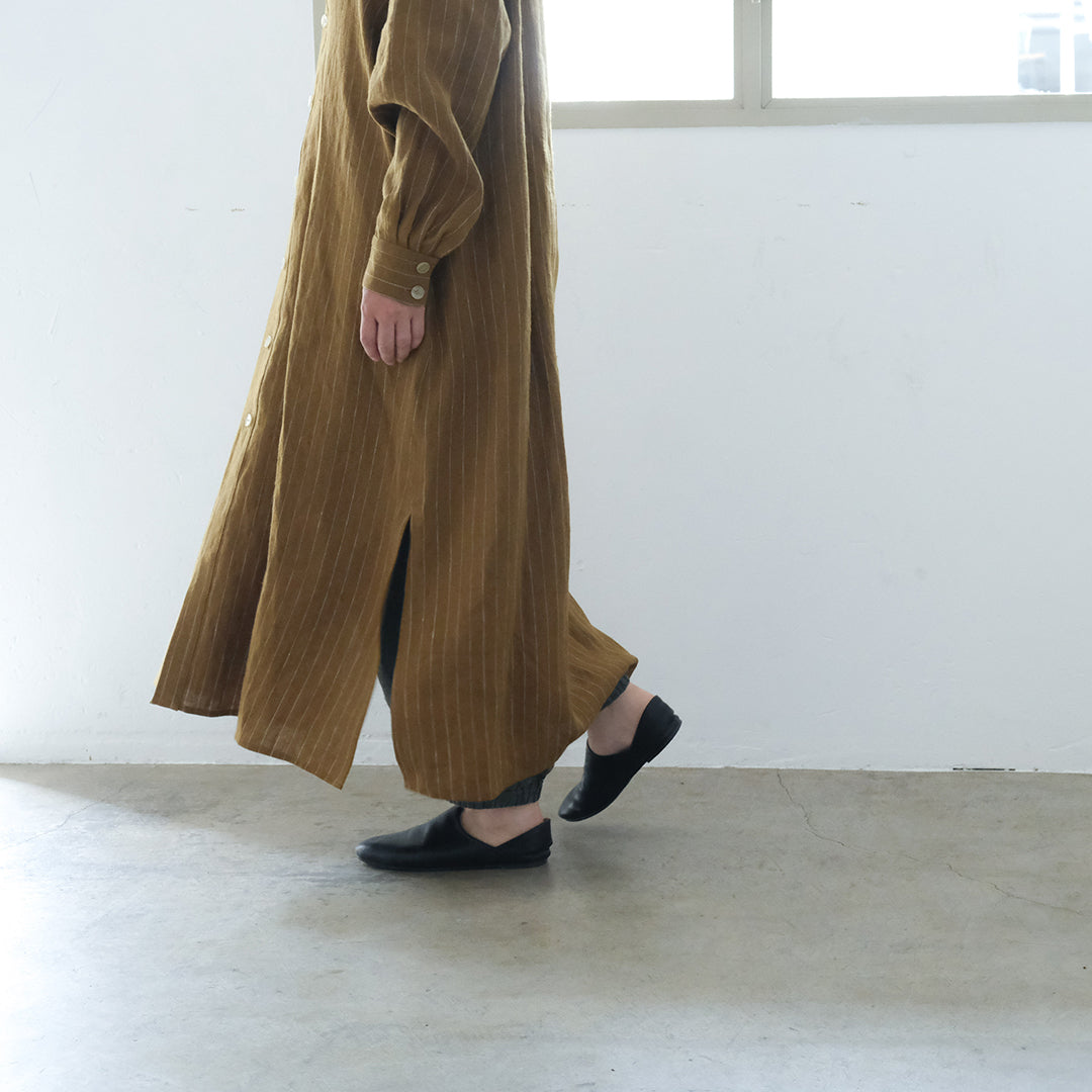 SALUÉ／バックピンタックドレス／ミッドウェイトリネン