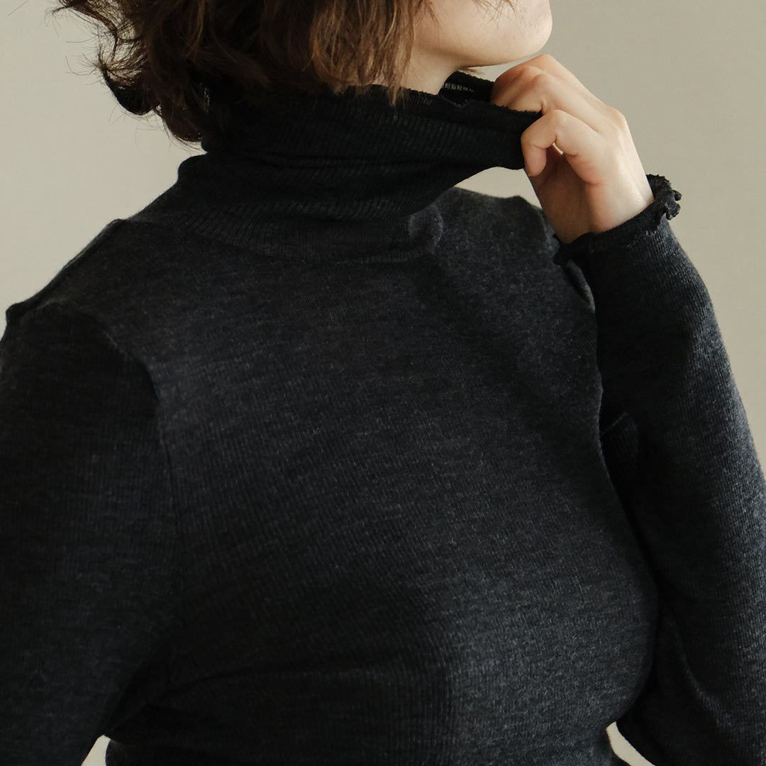 [me.wear]merino washable wool タートルネック
