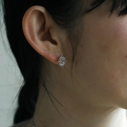 ［装身具LCF］原石水晶のピアス（直付け）