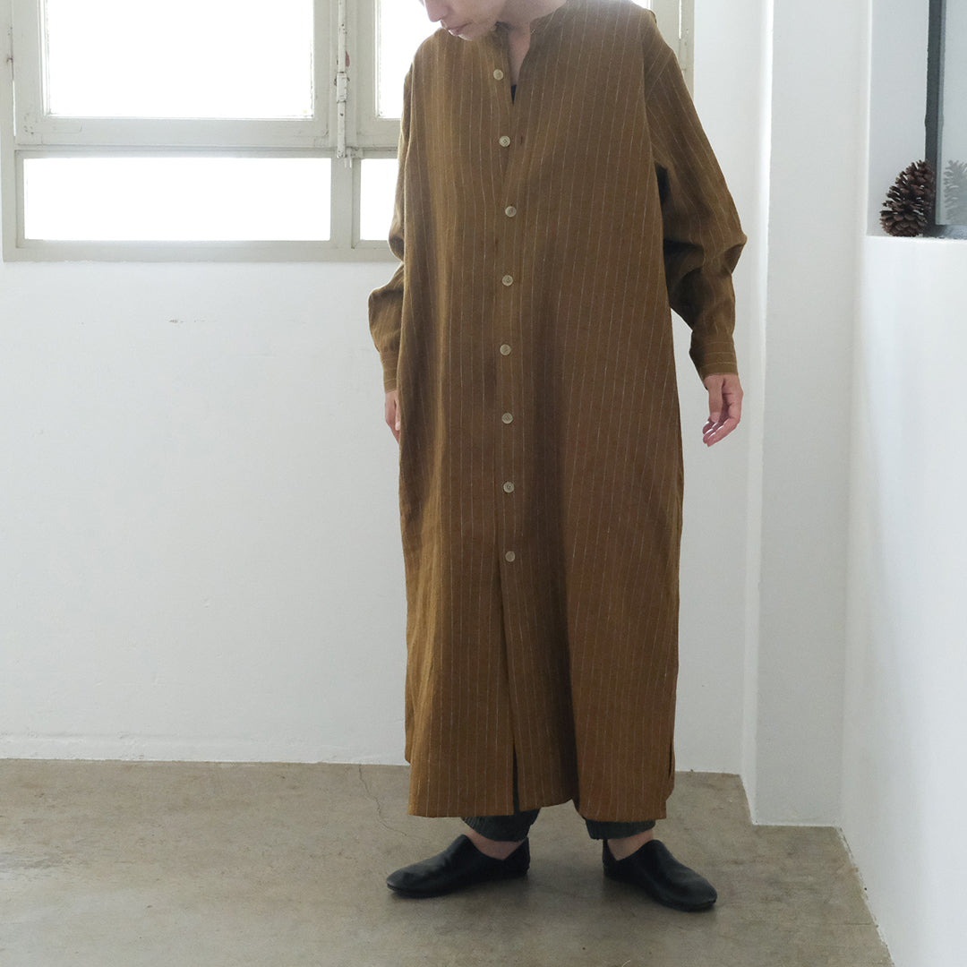 SALUÉ／バックピンタックドレス／ミッドウェイトリネン