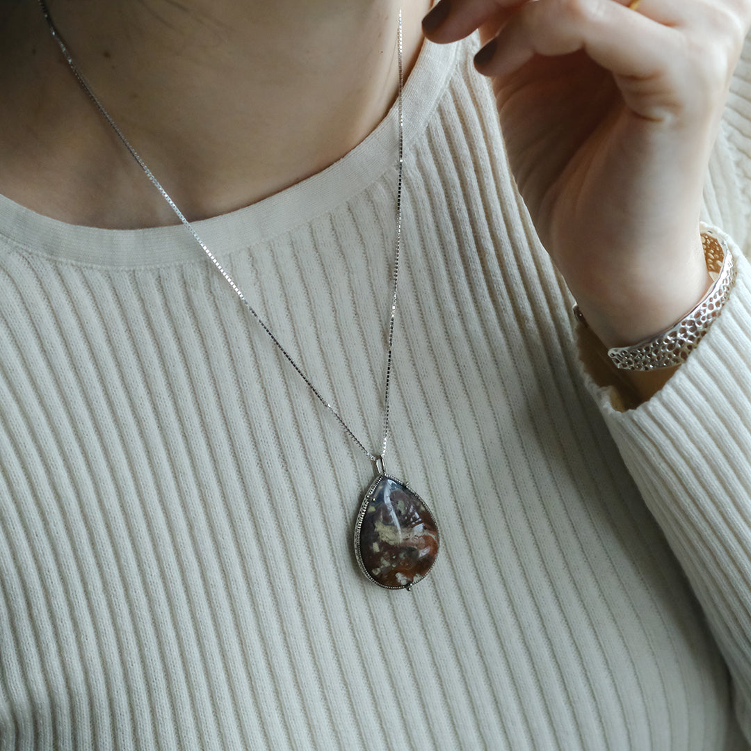 ［装身具LCF］ピクチャーアゲート首飾り